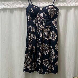 Floral Black and Cream Women's Dress
